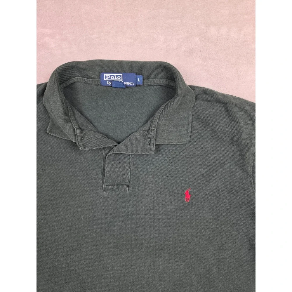 Vintage Polo Ralph Lauren Polo Shirt Mens L Green Short Sleeve Pony Pique USA